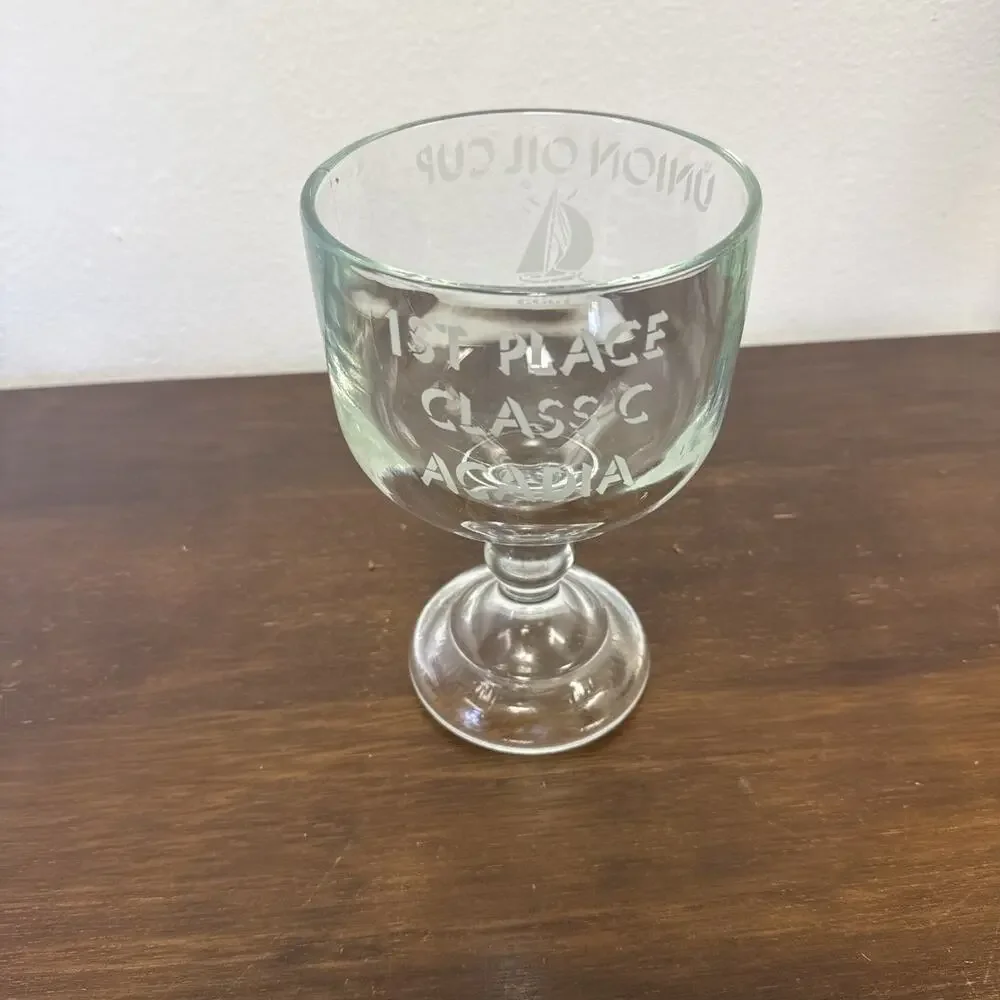 VTG 1993 Union Oil Cup 1st Place Yacht Trophy Glass Acadia Sailboat Class C